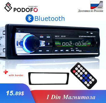 Podofo Autoradio 1 Din Bluetooth Radio Auto 12V JSD-520 Sd AUX-IN MP3 Speler Fm Usb Auto Stereo Audio Stereo in-Dash Radio Coche