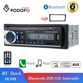 Podofo JSD-520 1 din Auto MP3 Multimedia Speler Auto Stereo Radio FM Ontvanger Aux Input SD USB 12V In -dash Bluetooth Auto Radio