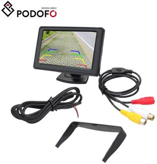 Podofo Universele 4.3 "Tft Lcd Display Car Rear View Monitor Parking Achteruitkijk-systeem Voor Backup Reverse Camera Dvd Vcd auto Tv