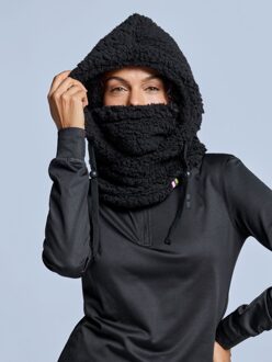 Poederbaas Balaclava Dames Fluffy Black - One size