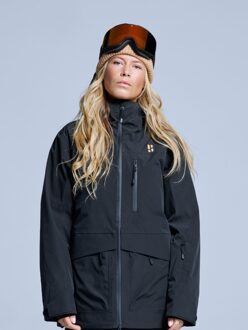 Poederbaas Ski-jas Dames Freeride 3L Hardshell Zwart-M - M
