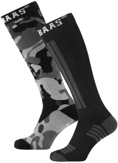 Poederbaas Skisokken 2-pack Camo Black-35/38 - 35/38