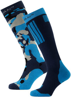 Poederbaas Skisokken 2-pack Camo Navy-43/46 - 43/46