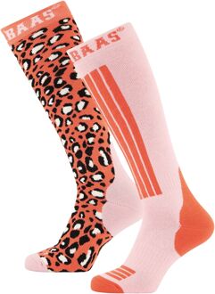 Poederbaas Skisokken 2-pack Panther Orange-35/38 - 35/38