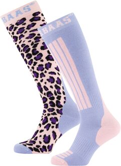 Poederbaas Skisokken 2-pack Panther Pink-31/34 - 31/34