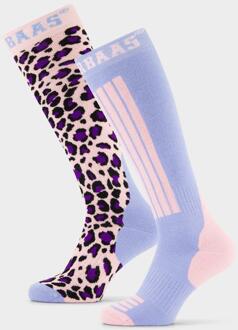 Poederbaas Skisokken 2-pack Panther Pink-35/38 - 35/38