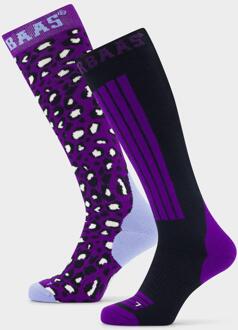 Poederbaas Skisokken 2-pack Panther Purple-35/38 - 35/38
