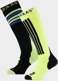 Poederbaas Skisokken 2-pack Striped Black-31/34 - 31/34