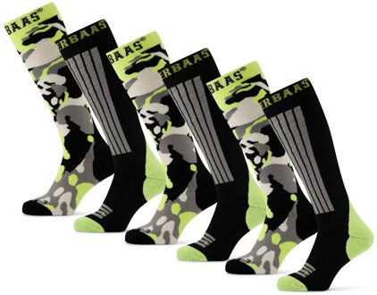 Poederbaas Skisokken 6-pack Camo Black-39/42 Zwart - 39/42