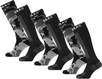 Poederbaas Skisokken 6-pack Camo Black-43/46 - 43/46