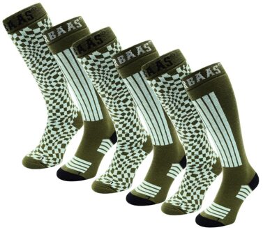 Poederbaas Skisokken 6-pack Olive Green-35/38 - 35/38