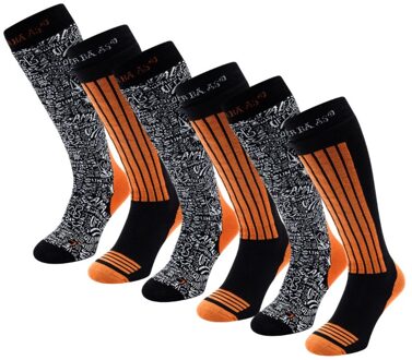 Poederbaas Skisokken 6-pack Oranje-43/46 - 43/46