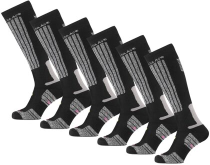 Poederbaas Skisokken 6-pack Zwart-35/38 - 35/38