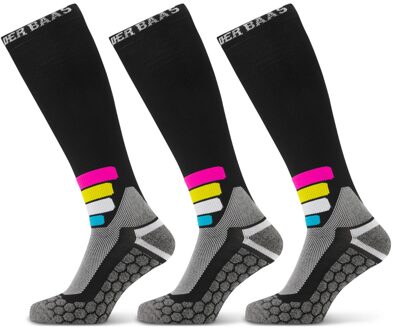 Poederbaas Skisokken Compressie Technical Pro Merino 3-pack Zwart-43/46 - 43/46