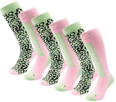 Poederbaas Skisokken Dames 6-pack Avocado-39/42 - 39/42