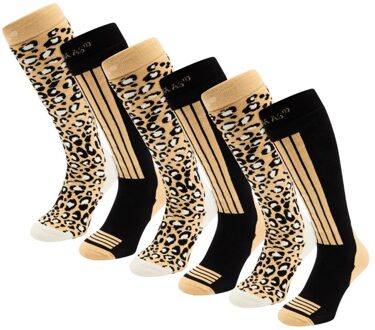 Poederbaas Skisokken Dames 6-pack Black Multi-39/42 - 39/42