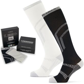 Poederbaas Skisokken Giftbox 2-pack Black/White-43/46 - 43/46