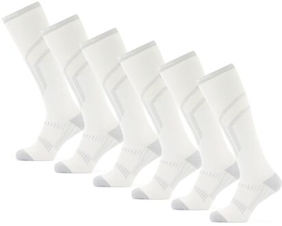 Poederbaas Skisokken Lightweight 6-pack Wit-39/42 - 39/42