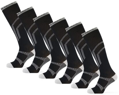 Poederbaas Skisokken Lightweight 6-pack Zwart-35/38 - 35/38