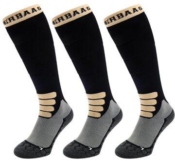 Poederbaas Skisokken Merinowol Pro 3-pack Zwart-35/38 - 35/38