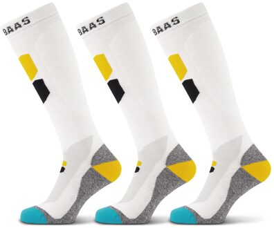 Poederbaas Skisokken Technical Bamboo Freeride 3-pack Wit-39/42 - 39/42