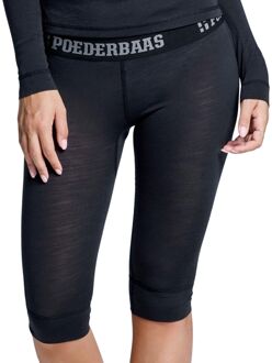 Poederbaas Thermolegging 3/4 Merinowol Dames Zwart-M