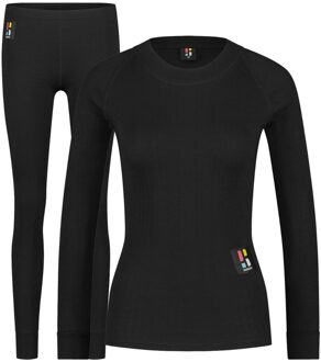 Poederbaas Thermoset Dames Pro- Thermoshirt + Thermolegging - Zwart-XXL - XXL