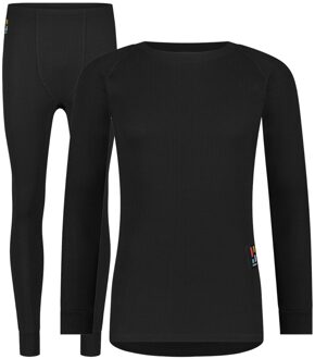 Poederbaas Thermoset Heren Pro- Thermoshirt + Thermolegging - Zwart-M - M