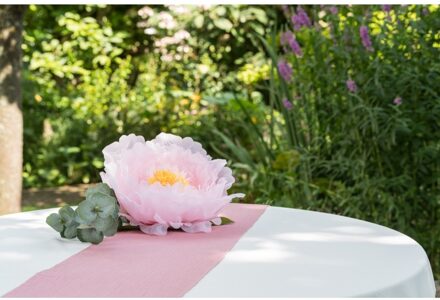 Poederoze Wafelkatoenen Tafelloper (3m)