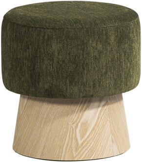 Poef Almeria - 40xØ40 Cm - Stof - Groen