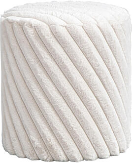 Poef Burgos - 40xØ36 Cm - Stof - Beige