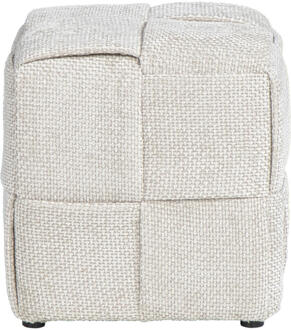 Poef Granada - Zand - 40x37x37 Cm - Stof - Beige#Crème