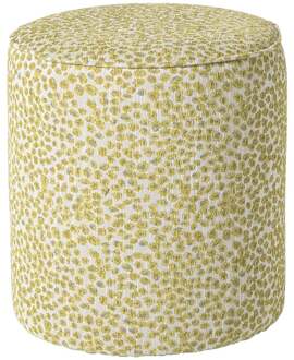 Poef jacquard - geel - ø35x39 cm