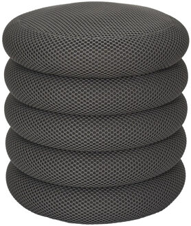 Poef/krukje Freya - stof - grijs - met opbergruimte - D37 x H44 cm - bijzet stoeltjes