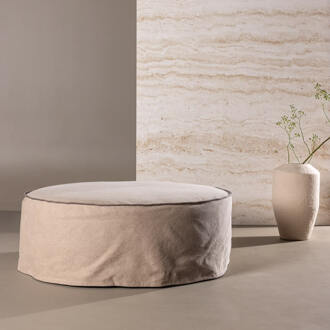 Poef 'Lehi' Linnen, kleur Bruin