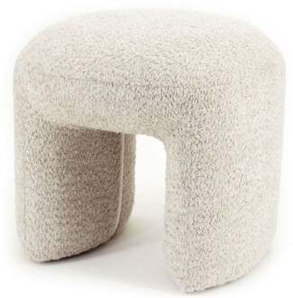 Poef Milou Taupe - - Breedte: 44.00 cm