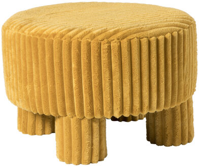 Poef Nora ribstof XL - oker - ø60x40 cm