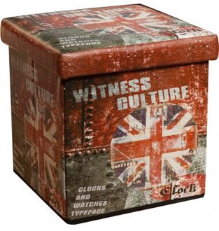 Poef Opslag Hersluitbare Faux Leather Britse