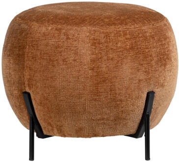 Poef Rosaly - Ø45x35 Cm - Stof - Bruin