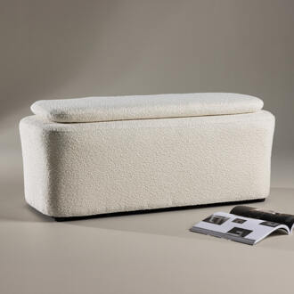 Poef 'Soledad' Bouclé, kleur Off White
