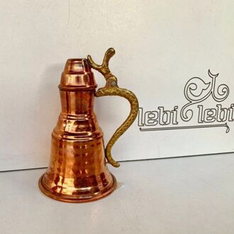 Poef Sorbet Water Kom Met Voetenbank Koperen Kruik Deksel Koper Goud