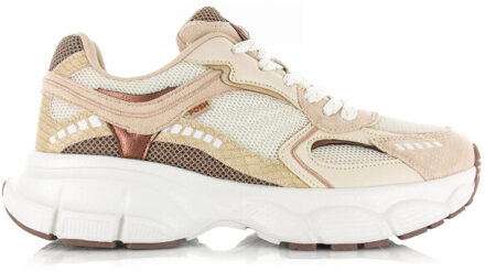Poelman Posh by lis sneaker wit lage sneakers dames Beige - 38