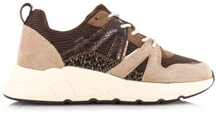 Poelman Posh by sneaker beige brown lage sneakers dames Bruin - 38