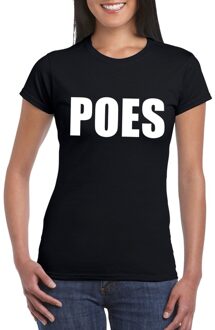 Poes tekst t-shirt zwart dames S