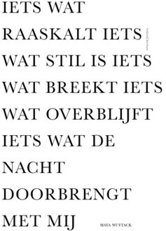 Poeziecentrum VZW Iets Wat Raaskalt Iets Wat Stil Is Iets Wat Breekt Iets Wat Overblijft Iets Wat De Nacht Doorbrengt - Maya Wuytack