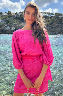 Pofmouw Top Fall In Love Roze