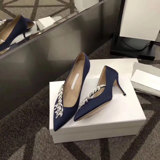 Pointed Toe Pumps Crystal Buckle Genuine Leather Shallow Ladies High Heel 2020 New Luxury Designer Brand Woman Wedding Shoes