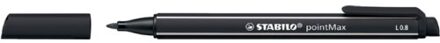 pointMax - Hardtip Fineliner 0,8 mm - Met Nylon Tip - Zwart - per stuk