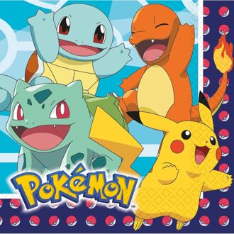 Pokémon 16x Pokemon themafeest servetten 33 x 33 cm