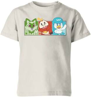 Pokémon 1st Starters Panels Kids' T-Shirt - Cream - 122/128 (7-8 jaar) - beige - M